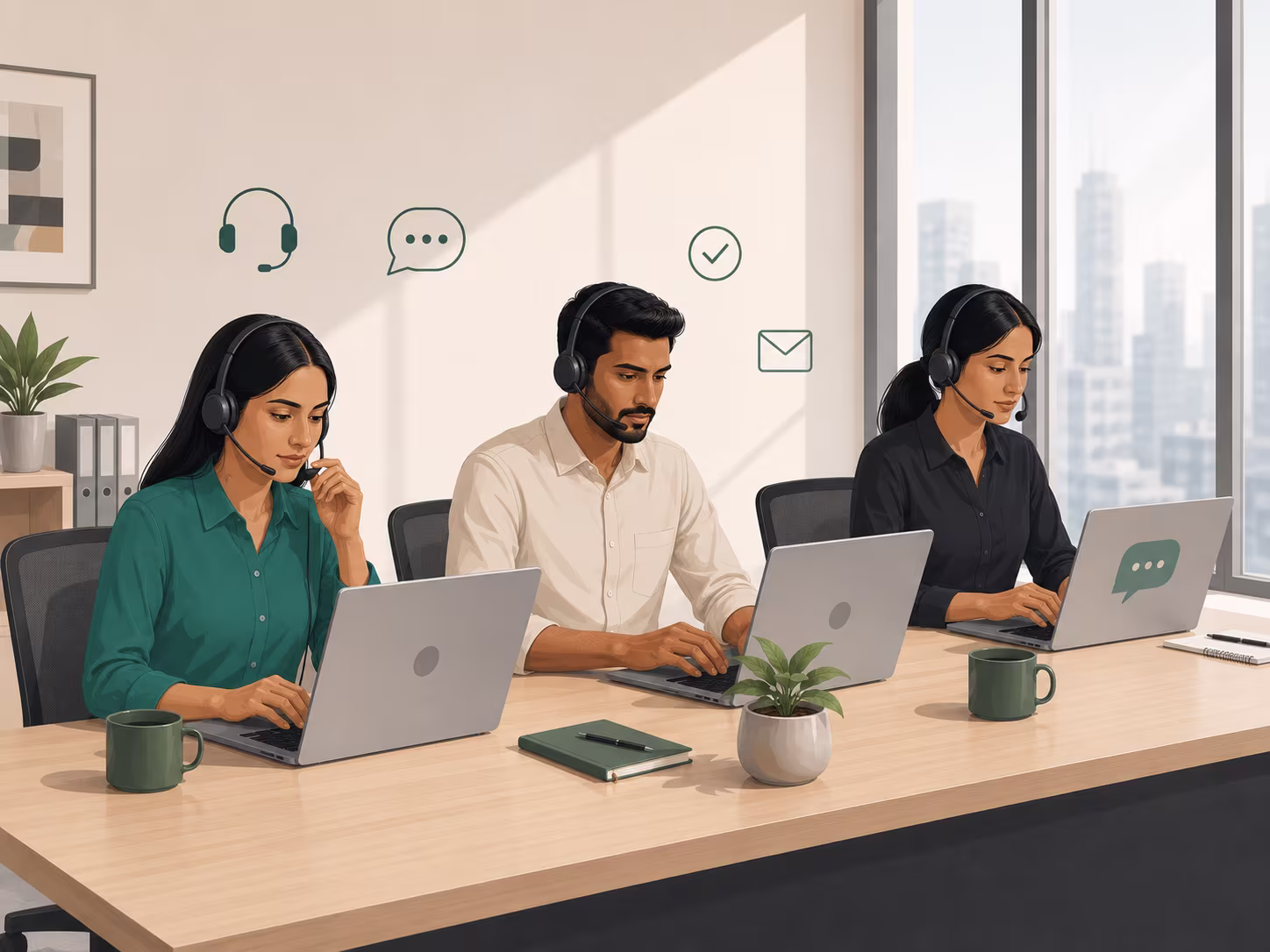Business process outsourcing (BPO) customer support team